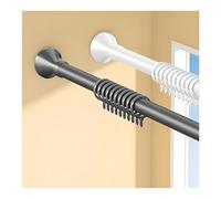Extendable Telescopic Shower Curtain Rod 123"-157" | No-Screw Rust-Free Tension Pole | Non-Slip Easy Install for Doors & Windows | Gray 3.1-4m