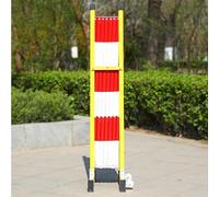 Extendable traffic fence - Retractable metal fence with quick-release fastener, yellow road barrier for restricted access, 1.2 x 4 m traffic control solution