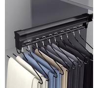 Extendable Trouser Rack 26cmx13.4cm Pull-out Trousers Rack Aluminum Alloy Pants Hanger Silent Damping Space Saving Clothes Rod High Load Bearing Multi-functional Closet Rods Extendable Wardr LWX