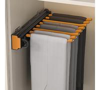 Extendable Trousers Hangers - Stainless Steel Pull-Out Pants Rack Space-Saving Trouser Holders for Wardrobe (46cm) - Efficient Clothes nization Solutions