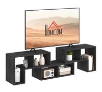 Extendable TV Stand for Up to 75 Inch TV Entertainment Unit Storage Shelf Black