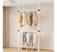 Extendable Walk in Coat Rack Adjustable Height 110 310cm Clothes Rail for Bedroom Living Room Kitchen Bathroom Apartment & Entryway Hall Space Saving rage Solution