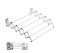 Extendable Wall Clothes Airer Laundry Line Drying Rack Horse 4 Sizes 50-90cm UK