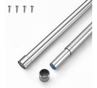 Extendable Wardrobe Rail, Wardrobe Clothes Rail 30cm, Stainless Steel Wardrobe Pole and Fittings, for Wardrobe, Shower, Balcony, Windows