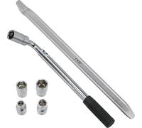 Extendable Wheel Nut Socket Wrench Power Bar 17mm 19mm + 18" Tyre Iron + Socket Set (10mm, 13mm, 17mm & 19mm)