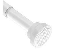 Extendable White Shower Curtain Pole 76-195cm, Ø25mm Spring Tension Curtain Rods No Drilling for Bathroom, Kitchen and Door, Rust-Resistance