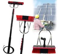 Extendable Window Cleaning Kit Solar Panel Cleaning Equipment with Telescopic Pole & Brushes for Easy Cleaning of & Solar Panels Professional Window & Solar Cleaner