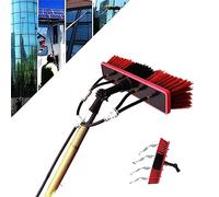 Extendable Window Cleaning Pole 10m with 35cm Brush Head Ideal for So Panel &Roof Cleaning Convenient Water Supply Efficient Washing Equint
