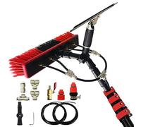 Extendable Window Cleaning Poles - Solar Panel Cleaning Brush Kit with Scraper - Water Supply System for Effective Solar Panel Maintenance