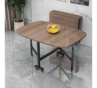 Extendable Wooden Dining Table on Wheels - Multifunctional Space Saving Set for Dining Room Patio or Restaurant - Leaf Pattern Design with Chairs