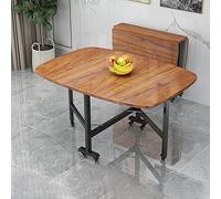 Extendable Wooden Dining Table with Wheels - Space-Saving Drop Leaf Design for Dining Room, Restaurant & Patio - Versatile Dining Set with Chairs for Small Spaces 100x60cm