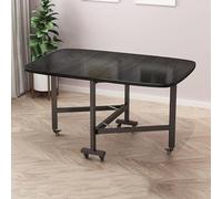 Extendable Wooden Drop Leaf Dining Table with Wheels - Space-Saving Folding Butterfly Desk for Small Spaces, Versatile Movable Gateleg Table for Dining & Home Office