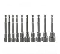 Extended 100MM Magnetic Hex Socket Set Engineered for Efficient Torque Transfer and Consistent Grip on Fasteners (C)