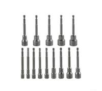 Extended 100mm Magnetic Hex Socket Set, For Cr-V Steel Long Reach Nut Driver Bit with 6.35mm Shank for Deep Space Bolts, For Impact Drill Adapter Sleeve for Home Auto(D)
