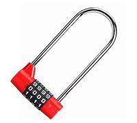 Extended 4-Digit Code Lock Cabinet Closet Door U-Shaped Long Beam Password Padlock 1Pcs(8)