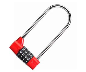 Extended 4-Digit Code Lock Cabinet Closet Door U-Shaped Long Beam Password Padlock 1Pcs(8)