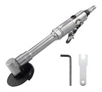 Extended Air Cut Off Tool, 3" Disc Angle Grinder with Long Reach Shaft, 1/4" Air Cutting Machine with Adjustable Speed, 360° Rear Exhaust, Cutter Grinder with Metal Shield