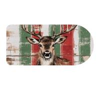 Extended Big Mouse Pad, Christmas Deer on Red Green Checked Plaid Large Gaming Mouse Pad for Desk, Rubber Base Computer Mousepad for Home Office Gaming, 29.1’’ x13.8’’