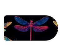 Extended Big Mouse Pad, Colorful Dragonflies on a Black Background Large Gaming Mouse Pad for Desk, Rubber Base Computer Mousepad for Home Office Gaming, 29.1’’ x13.8’’