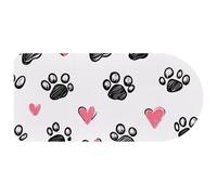 Extended Big Mouse Pad, Cute Heart Line and Pawprint Large Gaming Mouse Pad for Desk, Rubber Base Computer Mousepad for Home Office Gaming, 29.1’’ x13.8’’