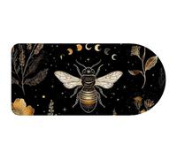 Extended Big Mouse Pad, Gold Bee Plants Flowers Phases of the Moon Stars Pattern Large Gaming Mouse Pad for Desk, Rubber Base Computer Mousepad for Home Office Gaming, 29.1’’ x13.8’’