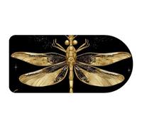 Extended Big Mouse Pad, Gold Dragonflies on Black Background Large Gaming Mouse Pad for Desk, Rubber Base Computer Mousepad for Home Office Gaming, 29.1’’ x13.8’’