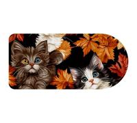 Extended Big Mouse Pad, Kittens with Autumn Maple Leaves Large Gaming Mouse Pad for Desk, Rubber Base Computer Mousepad for Home Office Gaming, 29.1’’ x13.8’’