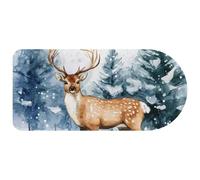 Extended Big Mouse Pad, Winter Forest Deer Pine Tree Xmas Snowflake Large Gaming Mouse Pad for Desk, Rubber Base Computer Mousepad for Home Office Gaming, 29.1’’ x13.8’’