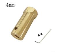 Extended Copper Hex Coupling Motor Shaft Connector Sleeve, Brass Plated Anti-Rust, 3-8 mm Inner Diameter for Robotics, Model Engineering and Power(4MM)