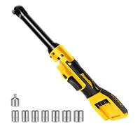 Extended Cordless Ratchet Wrench for Dewalt 18V 20V Max Battery, 3/8" Electric Ratchet 60 ft-lbs(80N.m), 5.9 inch(15cm) Extended Head, 7 Sockets(10/11/12/13/14/15/17mm) - Tool Only, No Battery