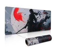 Extended Desk Mat 80x30cm - Japanese Samurai Gaming Mouse Pad with Anti-Slip Base & Smooth Polyester Surface - Large Keyboard Mat for Gaming, Work, Office Use