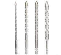 Extended eccentric drill bit 612mm with staggered edge and double U shaped chip flute for efficient drilling in ceramic tiles, plastics, and wood (8mm)