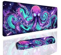 Extended Gaming Mouse Pad 31.5 x11.8 inch, Large Non-Slip Rubber Desk Mat for Gamers, Waterproof Smooth Surface for Precise Mouse Control, Washable Computer Keyboard Pad (Anime Purple Octopus)