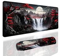 Extended Gaming Mouse Pad 31.5 x11.8 inch, Large Non-Slip Rubber Desk Mat for Gamers, Waterproof Smooth Surface for Precise Mouse Control, Washable Computer Keyboard Pad (Japanese Moon Landscape)