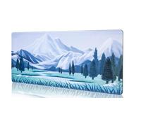 Extended Gaming Mouse Pad(31.5"x11.8"x0.12"), Large Non-Slip Rubber Base Mousepad with Stitched Edges, Waterproof Keyboard Mouse Mat Desk Pad for Work, Game, Office, Home(Snow Mountain