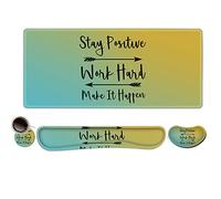 Extended Gaming Mouse Pad, Memory Foam Ergonomic Keyboard Mouse Wrist Rest Support Set, Non-Slip Base Mouse Pad for Home Office Gaming and Study, Inspirational Quotes