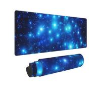 Extended Gaming Mousepad Non-Slip Large Mouse Pad with Stitched Edges | Blue Shining Stars Keyboard Desk Pad Mat For Gaming, Office And Home Office Desk Protector 12x31.5in