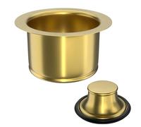 Extended Garbage Disposal Flange Basket Strainer Stopper Stainless Steel Kitchen Sink Flange for 3-1/2 Inch Standard Sink Drain Hole Brushed Gold