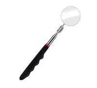 Extended Handle Mirror on a Stick,Car Telescoping Inspection Mirror,50mm Diameter,Round Handle Telescopic Mirror 360 Degree Rotation,Stainless Steel Universal Folding Telescopic Round Mirror,Black