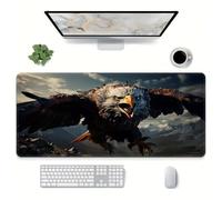 Extended Large Gaming Mouse Pad, Non-Slip Rubber Base Stitched Edge Big Desk Mat, Animal Eagle Desk Keyboard Mouse Mat for PC Laptop Home Office 31.5x15.7x0.12 inch