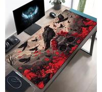 Extended Large Gaming Mouse Pad, Non-Slip Rubber Base Stitched Edge Big Desk Mat, Animal Ghosts Desk Keyboard Mouse Mat for PC Laptop Home Office 35.4x11.8x0.08 inch
