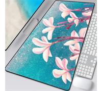 Extended Large Mouse Mat 27.6 x 11.8 x 0.12 inch, Pink Magnolia Plant Gaming Mouse Pad, with Non-Slip Base & Stitched Edges Big Size Gaming Mousepad, Desk Mat for Desktop and Keyboard