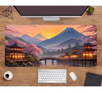 Extended Large Mouse Mat 27.6 x 15.8 x 0.08 inch, Japan Scenery Gaming Mouse Pad, with Non-Slip Base & Stitched Edges Big Size Gaming Mousepad, Desk Mat for Desktop and Keyboard