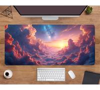 Extended Large Mouse Mat 27.6 x 15.8 x 0.12 inch, Evening Clouds Gaming Mouse Pad, with Non-Slip Base & Stitched Edges Big Size Gaming Mousepad, Desk Mat for Desktop and Keyboard