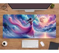 Extended Large Mouse Mat 31.5 x 11.8 x 0.08 inch, Dancing Girl Gaming Mouse Pad, with Non-Slip Base & Stitched Edges Big Size Gaming Mousepad, Desk Mat for Desktop and Keyboard