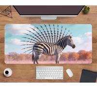 Extended Large Mouse Mat 31.5 x 15.8 x 0.08 inch, Animals Zebra Gaming Mouse Pad, with Non-Slip Base & Stitched Edges Big Size Gaming Mousepad, Desk Mat for Desktop and Keyboard