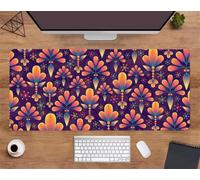 Extended Large Mouse Mat 35.4 x 15.8 x 0.12 inch, Retro Ethnic Patterns Gaming Mouse Pad, with Non-Slip Base & Stitched Edges Big Size Gaming Mousepad, Desk Mat for Desktop and Keyboard