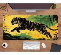 Extended Large Mouse Mat 39.3 x 19.7 x 0.08 inch, Jungle Animals Gaming Mouse Pad, with Non-Slip Base & Stitched Edges Big Size Gaming Mousepad, Desk Mat for Desktop and Keyboard