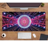 Extended Large Mouse Mat 47.2 x 23.6 x 0.12 inch, Pink Neon Tunnel Gaming Mouse Pad, with Non-Slip Base & Stitched Edges Big Size Gaming Mousepad, Desk Mat for Desktop and Keyboard