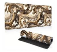 Extended Large Mouse Pad Abstract Brown-2 Painting Big Gaming Mouse Mat XXL Non-Slip Water-Resistant Rubber Base Computer Keyboard Mat Full Desk Mousepad 3D Pattern 47.2x23.6x0.12 inch 0A0-82